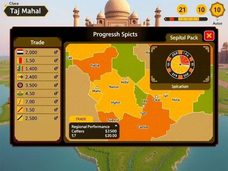Taj Mahal Spice Trail progression interface